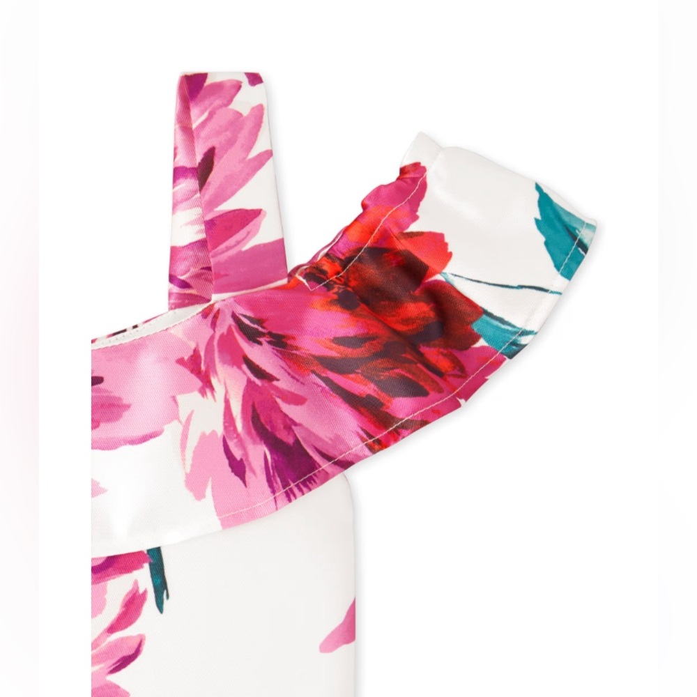 The Children's Place NWT Pink and White Floral Dress Off The Shoulder Size 14 - Picture 8 of 16